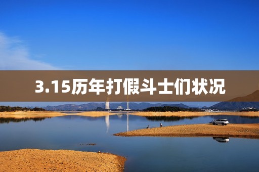 3.15历年打假斗士们状况