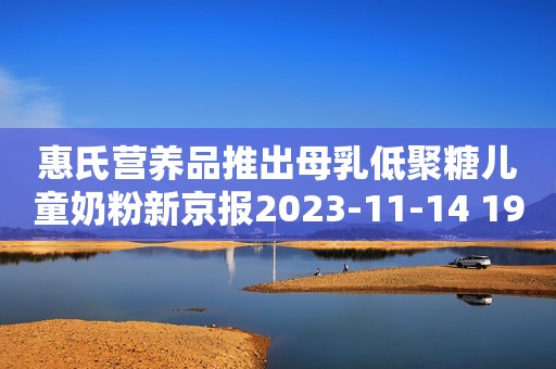 惠氏营养品推出母乳低聚糖儿童奶粉新京报2023-11-14 19:43新京报2023-11-14 19:43