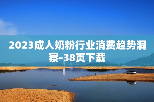 2023成人奶粉行业消费趋势洞察-38页下载