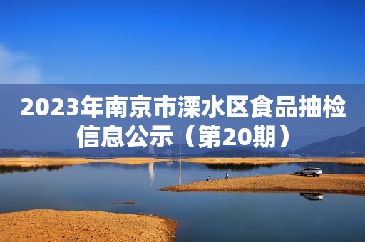 2023年南京市溧水区食品抽检信息公示（第20期）